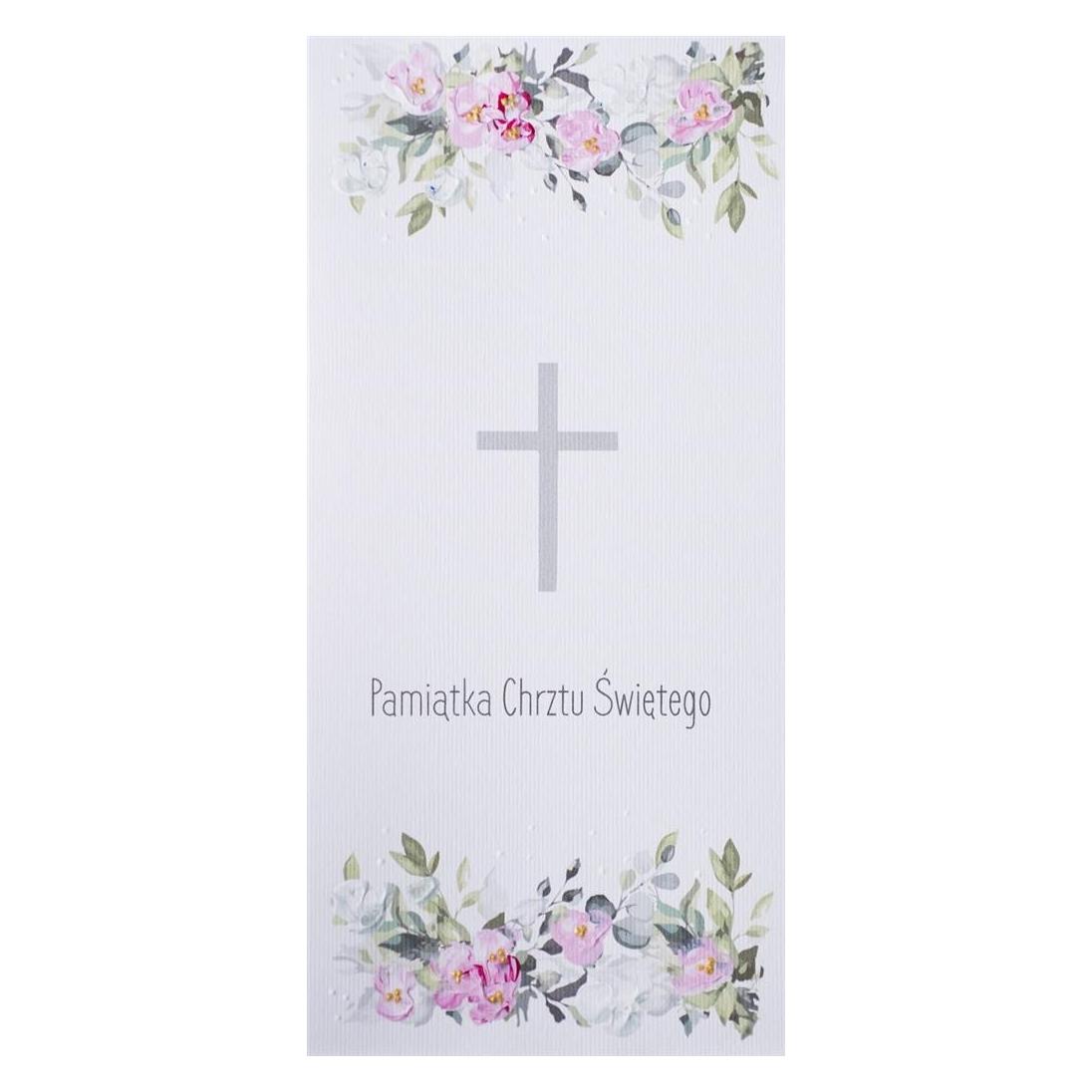 Teka Taufkarte DL C18 - Kreuz mit Rosenblüten (47994024)