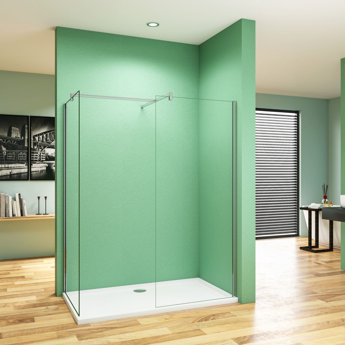 B.160x140cm H.200cm Duschabtrennung Walk in 8mm Nano Glas Badezimmer Duschwand 131131