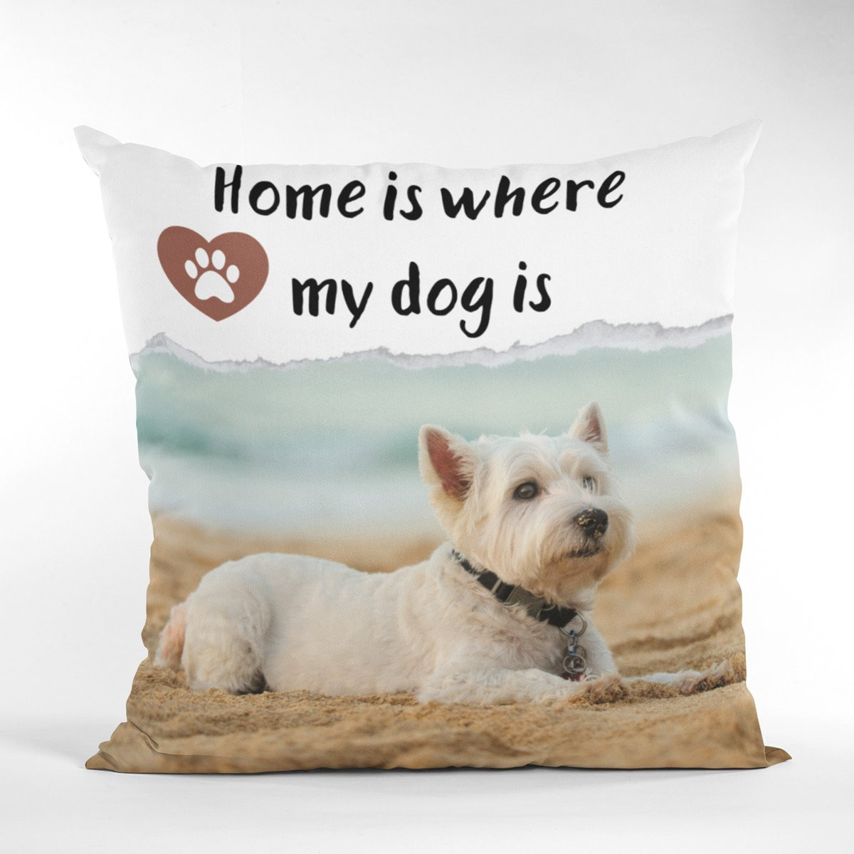 Home is where my dog is decoratie van polyester, 30 cm