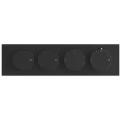 Gessi Origini Fertigmontageset Hochleistung-Thermostat mit Tasten-Bedienung, 2-Wege, horizontale Wandmontage, 66222299, Farbe: Schwarz Matt