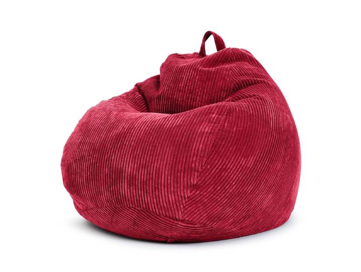 Scoop Sitzsack in Cord-Optik mit Tragegriff - Rot