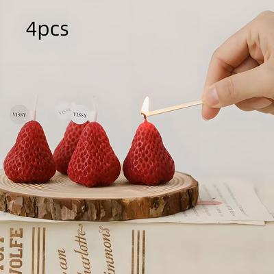 Uplift Picks Strawberry Mini Scented Candles Realistic Fruit Aromatherapy Candle Set Strawberry Mini Scented Candles Realistic Fruit Aromatherapy Candle Set