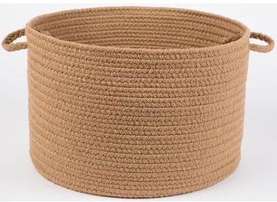"18"" x 12"" Braided Basket with Handles by Rhody Rug in Camel"