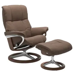 Stressless Sessel mit Hocker Mayfair Signature Leder Braun Batick Mole L (Large)