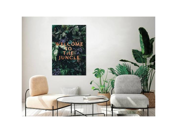 Tableau déco Welcome to the Jungle Lin Vert 40 x 60cm