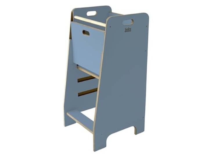 Lernturm aus Holz extra sicher Montessori Küchenhelfer Küchenhelfer Verstellbare Plattform Kitchen Helper Sichere Küchenmöbel Küchentreppe eingebettet (Blau)