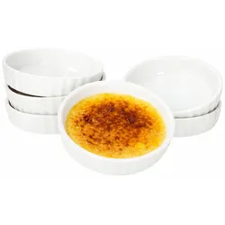 6er Set Leni Auflauf Förmchen Schälchen Ø11,4cm weiß Mini-Backform Porzellan