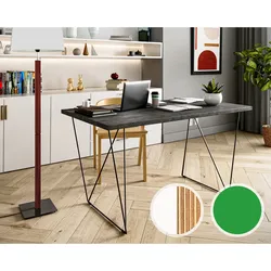 TemaHome »Flow« Schreibtisch Weiß-Multiplex / grün lackiert