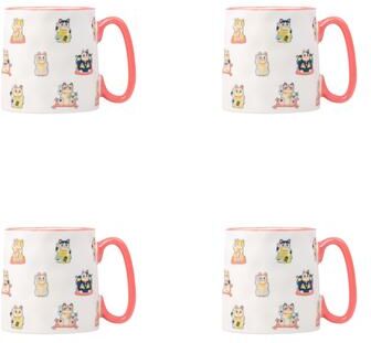 10 Strawberry Street Bella Animal Mugs, Set of 4
