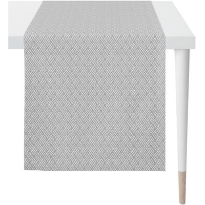 Tischläufer APELT "Match", grau (grau, taupe), B:140cm L:46cm, PVC, Polyester, Tischdecken