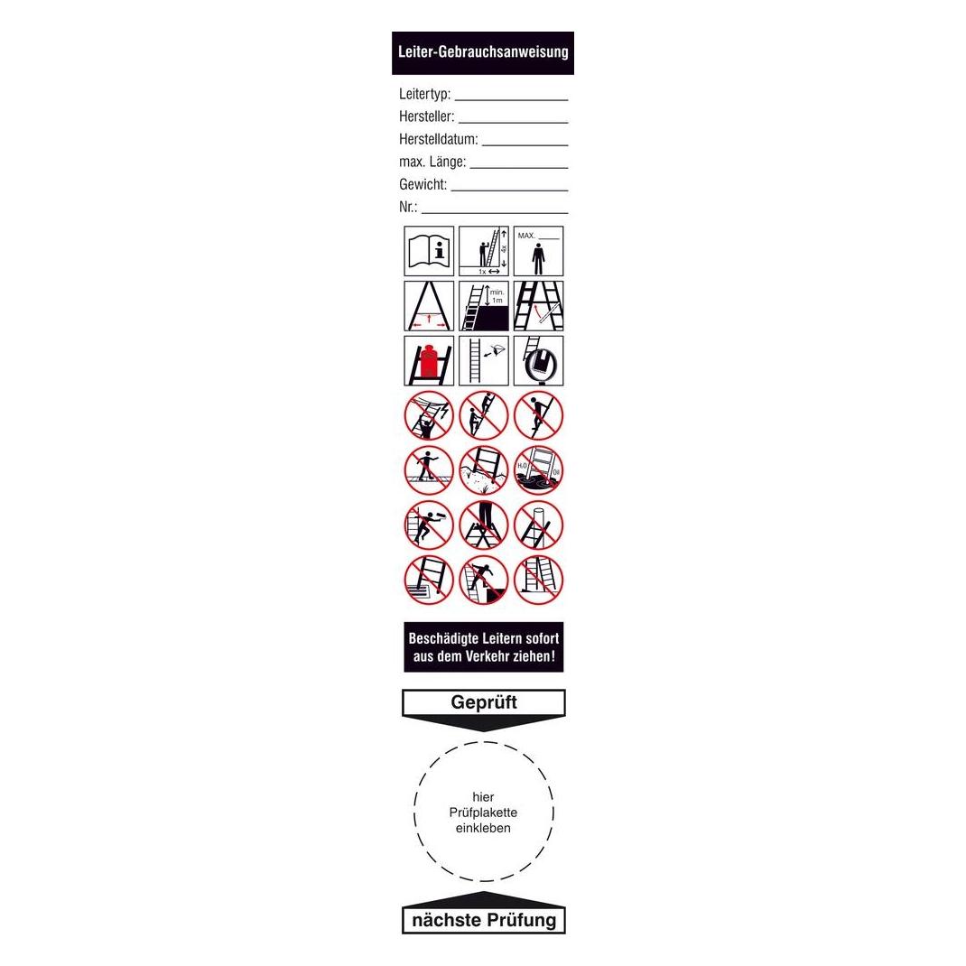 SafetyMarking 30.C5105 Grundplakette Für Leitern Weiss Folie selbstklebend (L x (30.C5105)