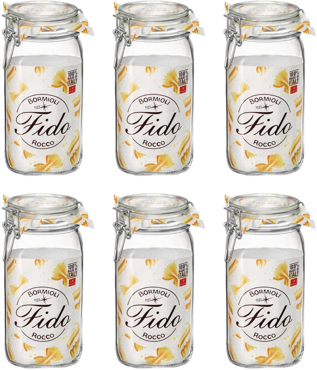 Bormioli Rocco Weckpot Fido vierkant 1,5 liter 6 stuks