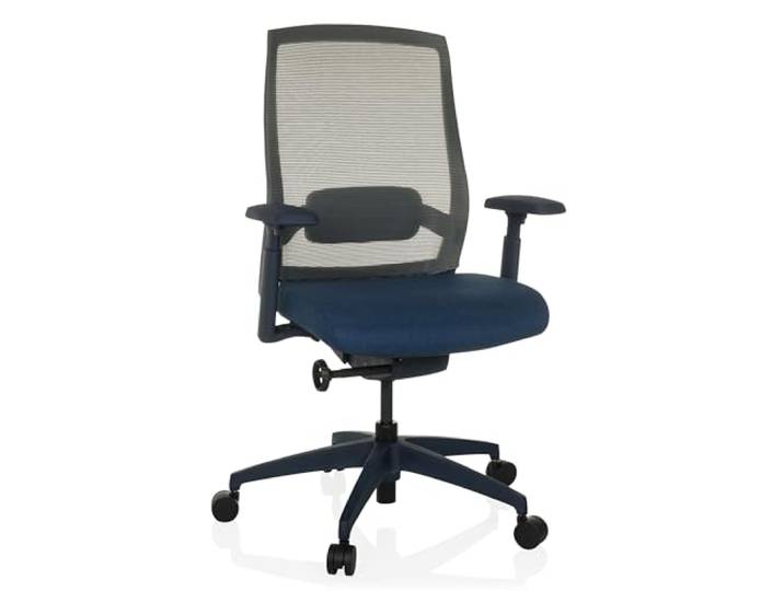 hjh OFFICE Ergonomischer Bürostuhl Colore Profi Drehstuhl, Sitztiefe & Lordosenstütze verstellbar, atmungsaktive Rückenlehne, Blau