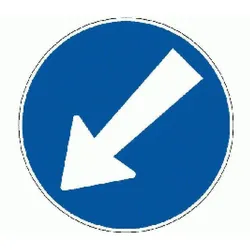 BRW, Sicherheitskennzeichnung, Signaltafel Hindernis links umfahren 2.35