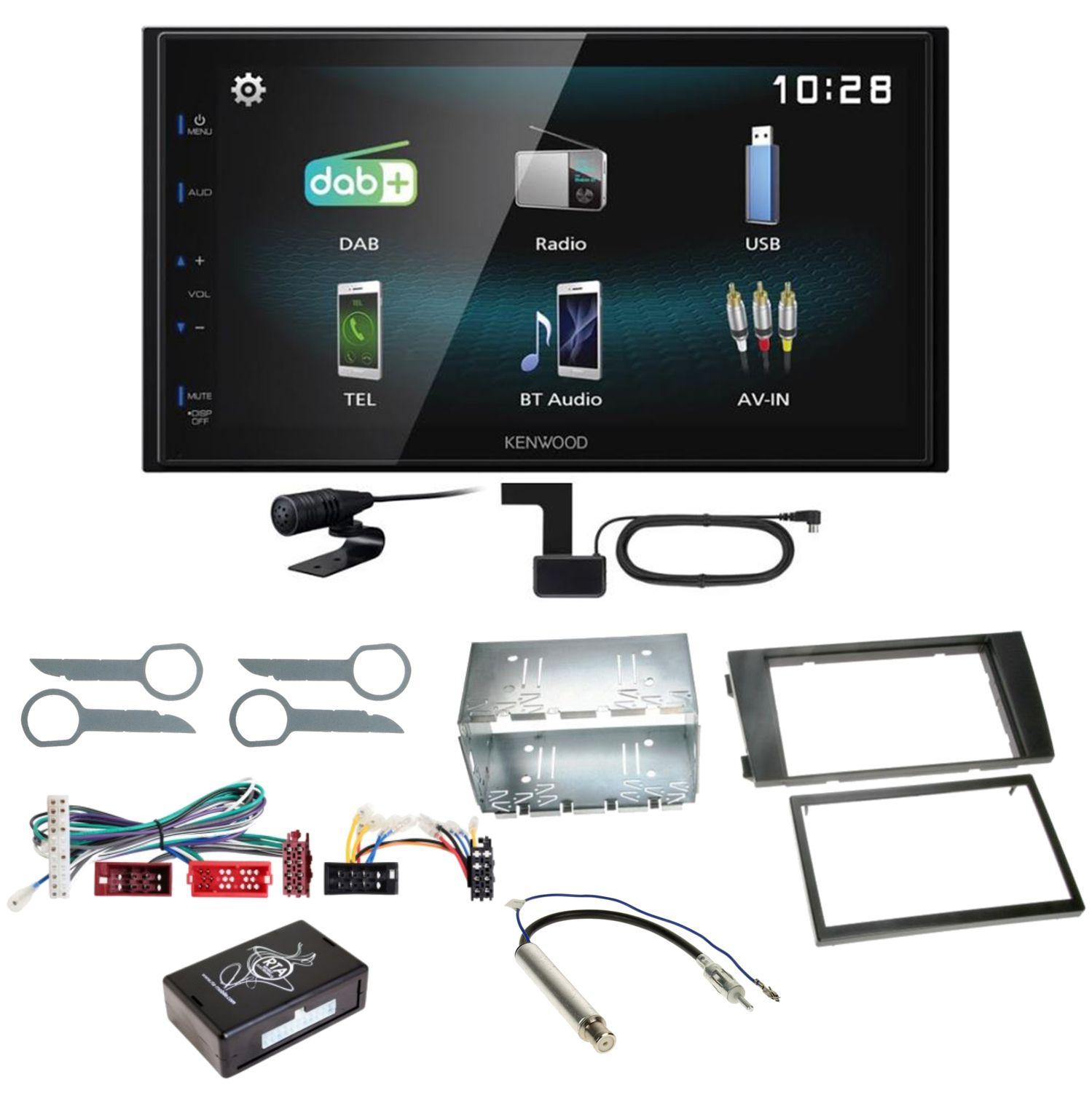 Kenwood DMX-125DAB Bluetooth Digitalradio Autoradio Einbauset für Audi A6 4B