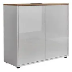 Kommode Mailand Typ 4 Weiß/Eiche Artisan
