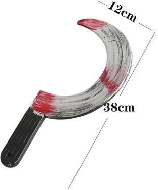 Uplifted Finds Halloween Bloody Fake Knife Prop Realistic Plastic Slaughter Cleaver bloody Scimitar