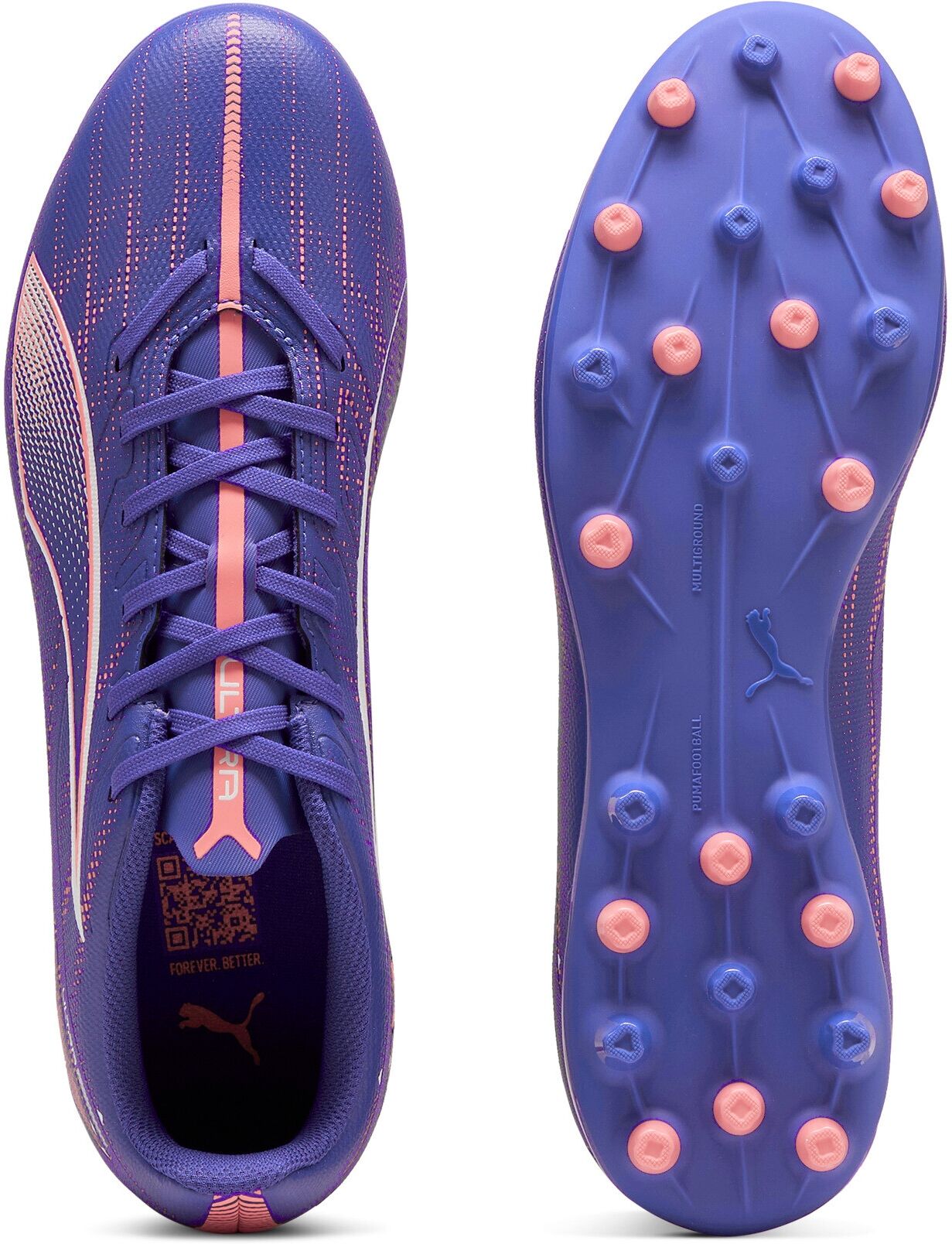 Fussballschuh PUMA "ULTRA 5 PLAY MG", Gr. 47, blau (lapis lazuli, puma weiß, sunset glow), Synthetik, Schuhe Fussballschuh, für Kunstrasenplätze lapis lazuli, puma weiß, sunset glow 47