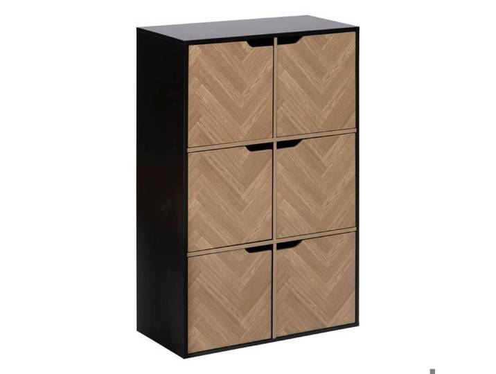 Étagère  Mix'n'door  6 cases effet bois et noir 67 5x32cm