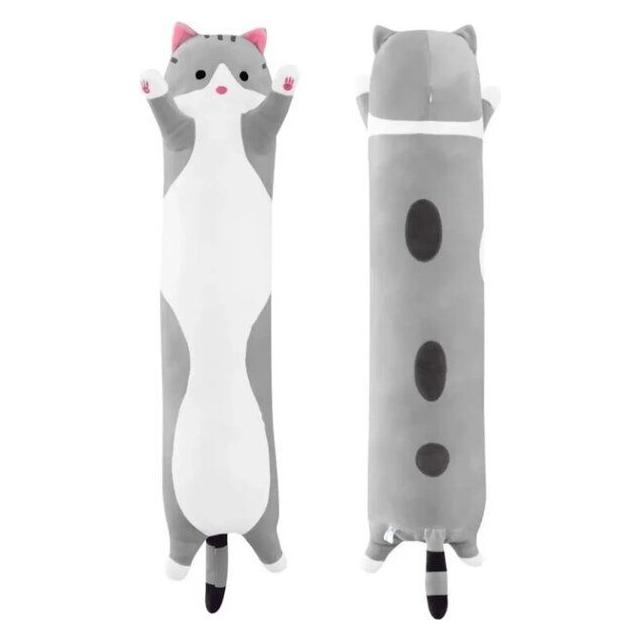 iLike Spielzeug Plüschkatze Kuscheltier liegend Tiermaskottchen Kuschelkissen für Kinder & Erwachsene (10 cm) (ILIKE)