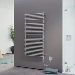 XIMAX Elektrobetrieb Badheizkörper Tec Edelstahl rein elektrisch - Typ 1 (Heizpatrone) - 1197 x 600 mm, 600 Watt - 600 Watt