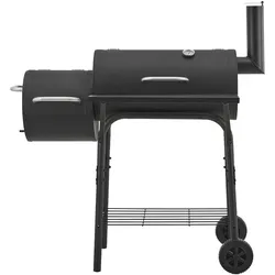 Helloshop26 - Holzkohle-Smoker-Grill 115 x 110 x 64 cm schwarzer Stahl