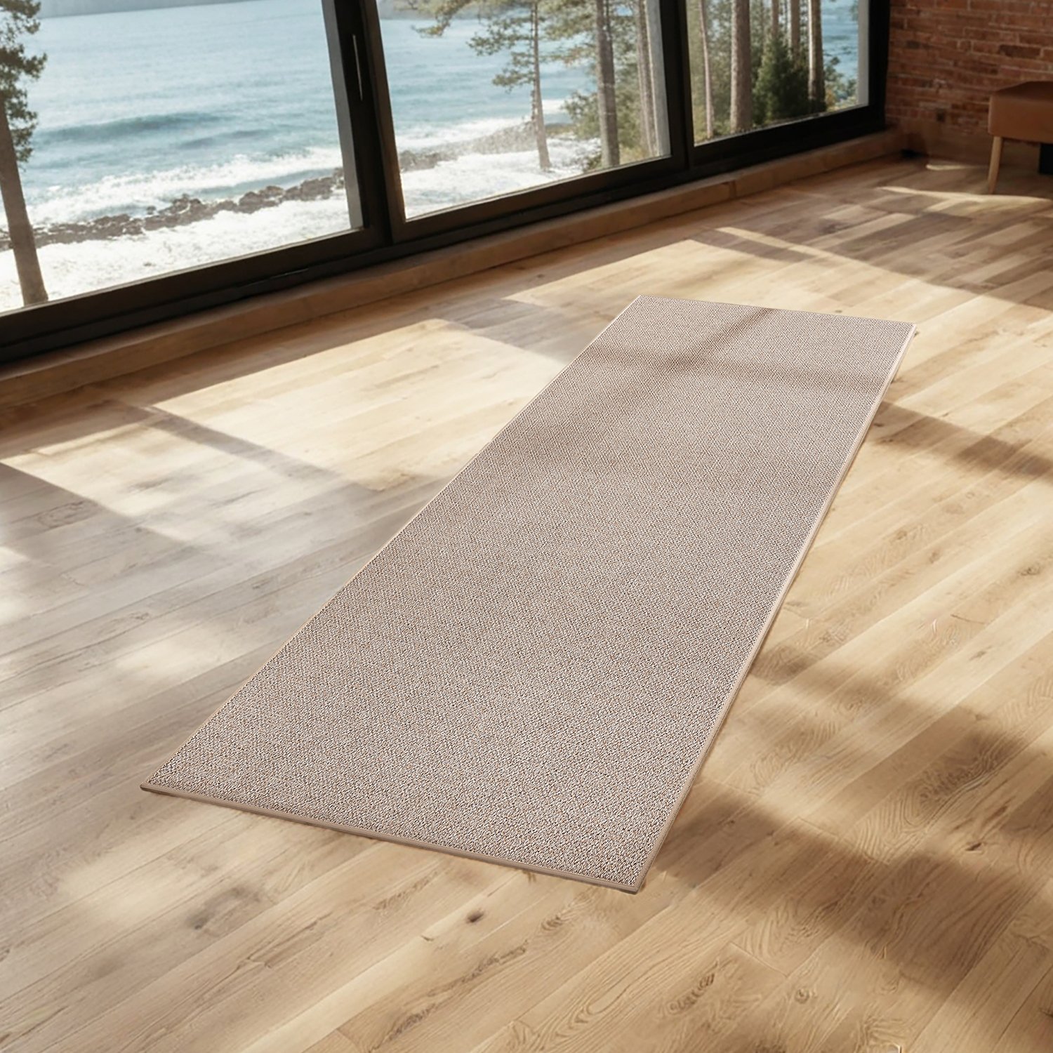 SONGMICS HOME Teppich 80 x 200 cm in Jute-Optik kamelbraun TARB35096K01