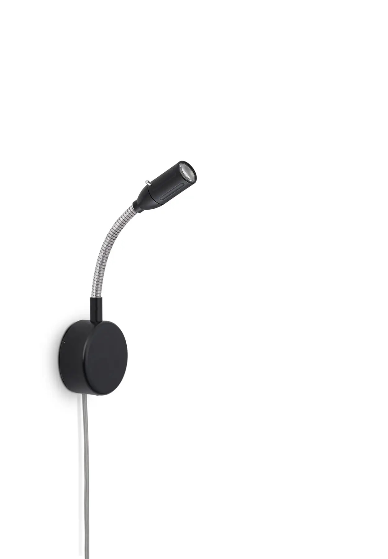 Less´n´more ZEUS LED-Wandleuchte, Kopf Schwarz, 15 cm Aluminium, mit Tastdimmer Z-BWL1-V-KS-FA 4251908546046