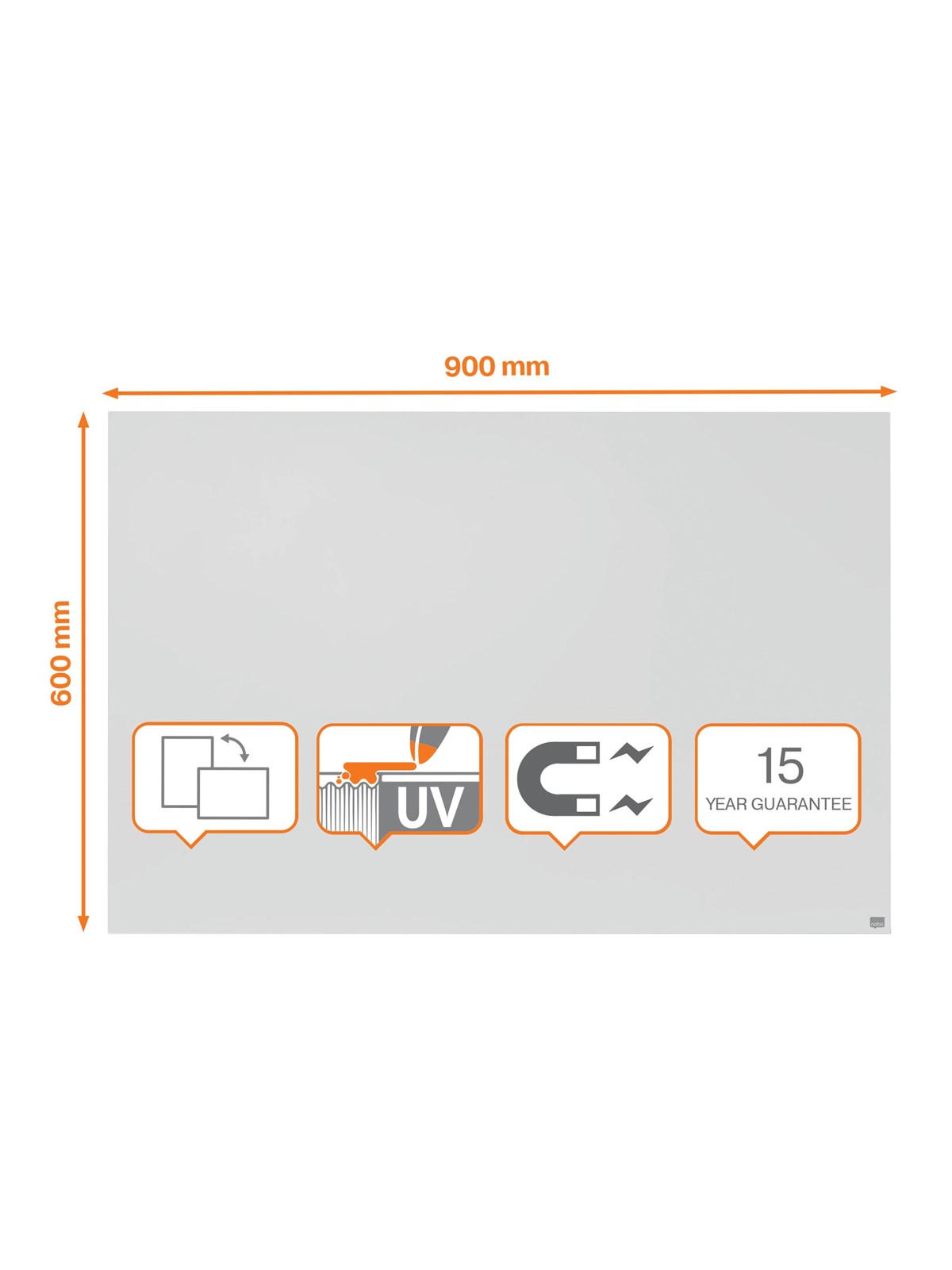 Nobo Infinity Rahmenloses magnetisches Whiteboard 900x600mm