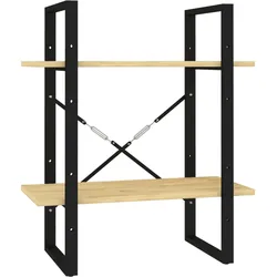vidaXL Bücherregal 2 Böden 60x30x70 cm Massivholz Kiefer