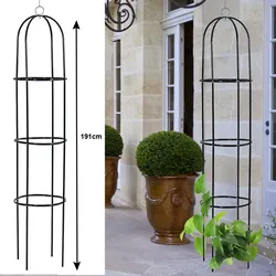 Rankhilfe Rank-Obelisk Garten Schlank Grün Metall 4 Erdspieße H 191 cm