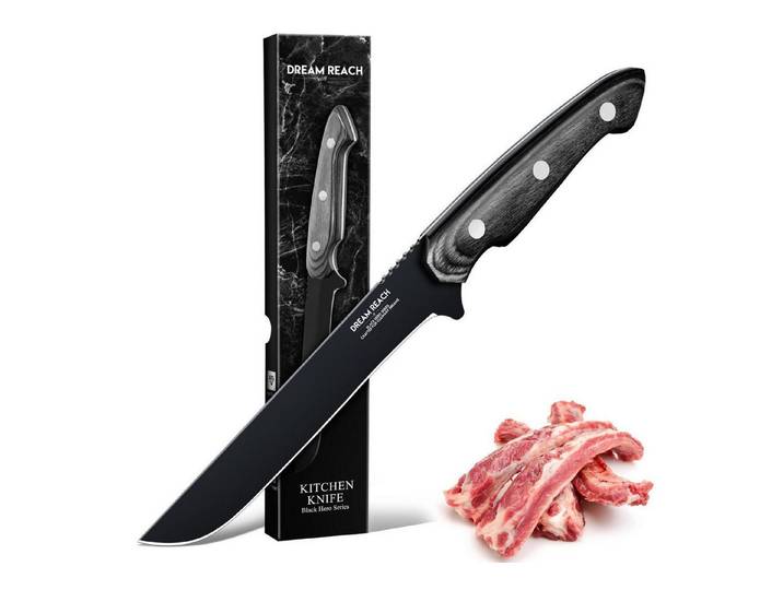 LuxusKollektion Ausbeinmesser Ausbeinmesser 18cm Full Tang Edelstahl schwarz