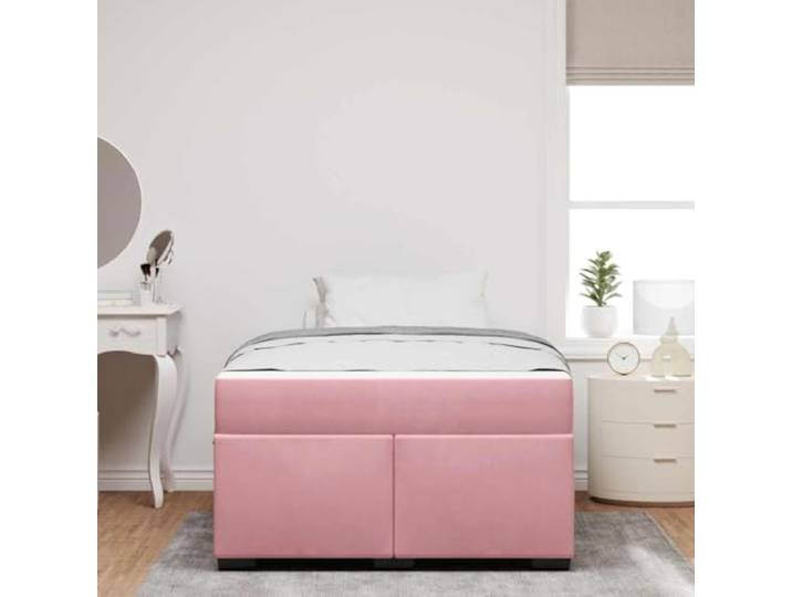 KTHLBRH Einzelbett Rosa 120 x 200 cm mit Matratze Eleganter Samt, rechteckige Struktur, Schwarz und Weiß