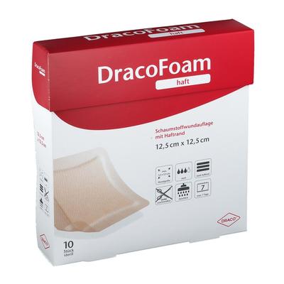 Dracofoam Haft Schaumstoff Wundaufl.12,5x12,5 cm 10 St Verband