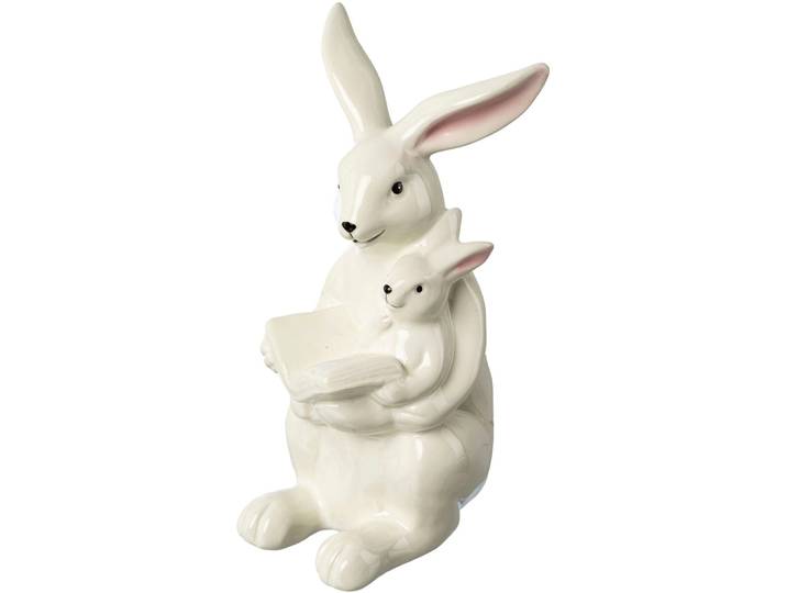 Osterhase CREATIV HOME Osterdeko mit fröhlichem Gesicht , weiss (weiß), B:13cm H:22,5cm T:10cm, Keramik, Dekofiguren, Osterhase, Hase aus Keramik, Höhe 22,50 cm