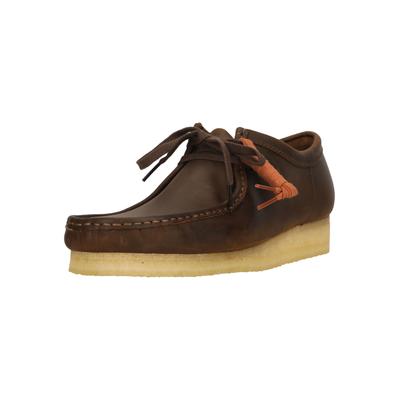 Schnürschuh CLARKS "Wallabee Beeswax", Herren, Gr. 46, braun, Leder, Schuhe Schnürschuh, im klassischen Design