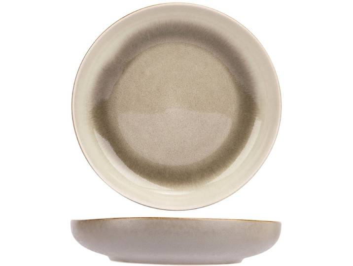 Cosy & Trendy Diepe Borden Forest Sand 4 Stuks Ø 17\,5 cm - Aardewerk - Vaatwasserbestendig
