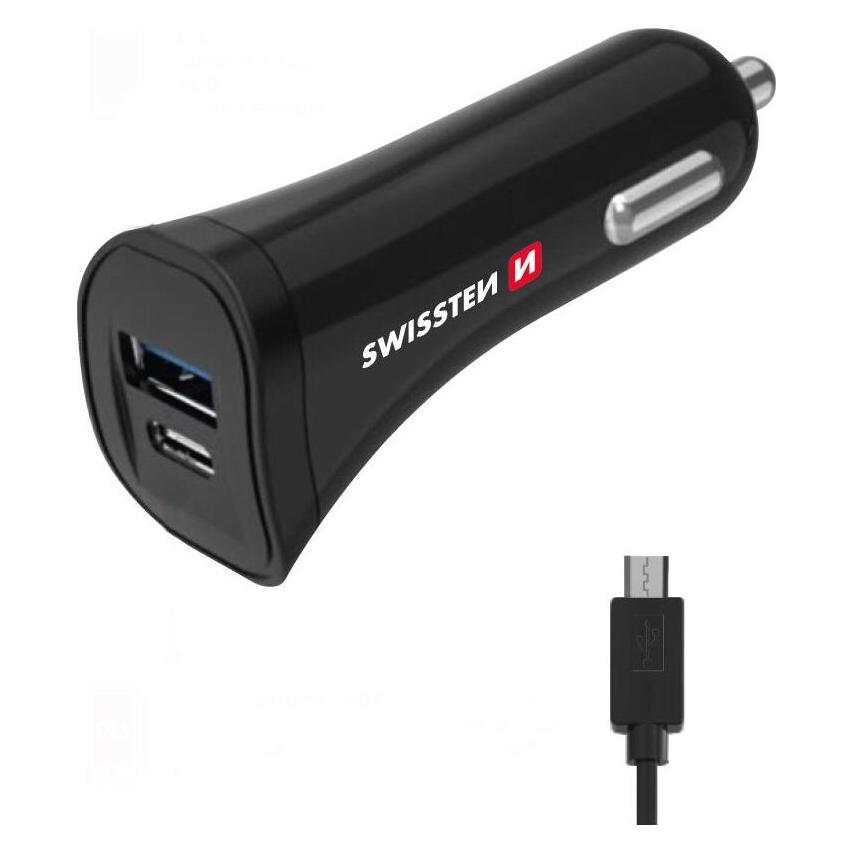 Swissten CL Adapter Power Delivery USB-C + USB 2.4A 30W Power + Kabel Micro USB (20111620)