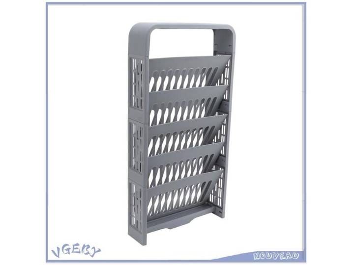 VGEBY Étagère à livres (vert)Étagère à 5 Niveaux Étagère De Rangement De Livres En Plastique meuble bibliotheque Vert Gris