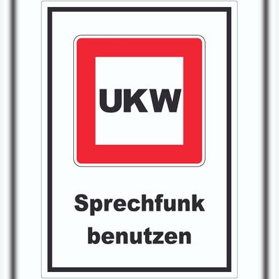 HB-Druck Sprechfunk zu benutzen Aufkleber mit Symbol und Text A1 (594x841mm)