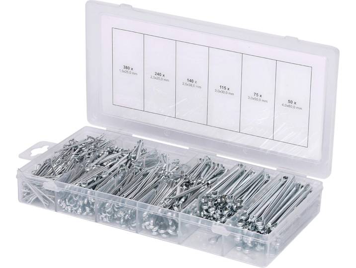 KS TOOLS Assortiment de goupilles fendues 1000 pièces - 970.0330