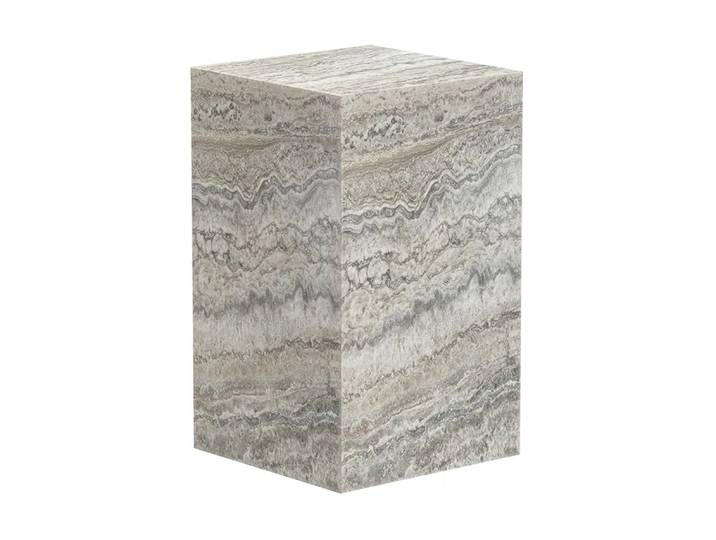 NORR11 Cubism Beistelltisch Silver travertin, 30x30x50 cm