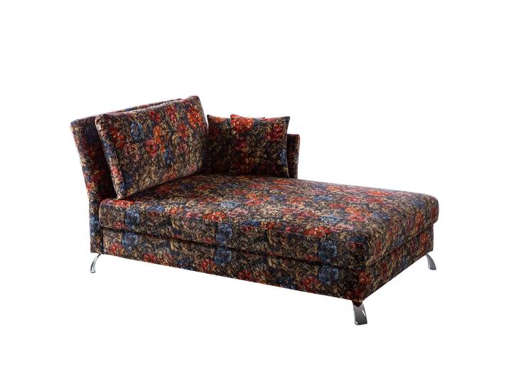 Recamiere Hillarys IV Multicolor/Multicolor Samt 101cm Ausrichtung links Glamour
