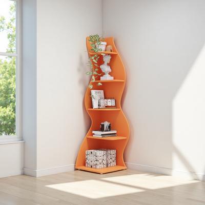 ZWYO HOSIMU 5-Tier Corner Display Shelf with Seagrass-Inspired Design & Space-Saving Compact Fit