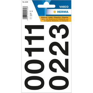 Herma 4189 Zahlen wetterfest 33mm schwarz 0-9, 18 Stück