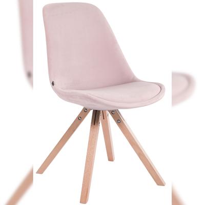 DELUKE Besucherstuhl SYDNEY - Samt Pink 48x56x84 cm | Besucherstühle Konferenzstuhl Wartezimmerstuhl Bürostühle Bürostuhl Konferenzraum Wartezimmer