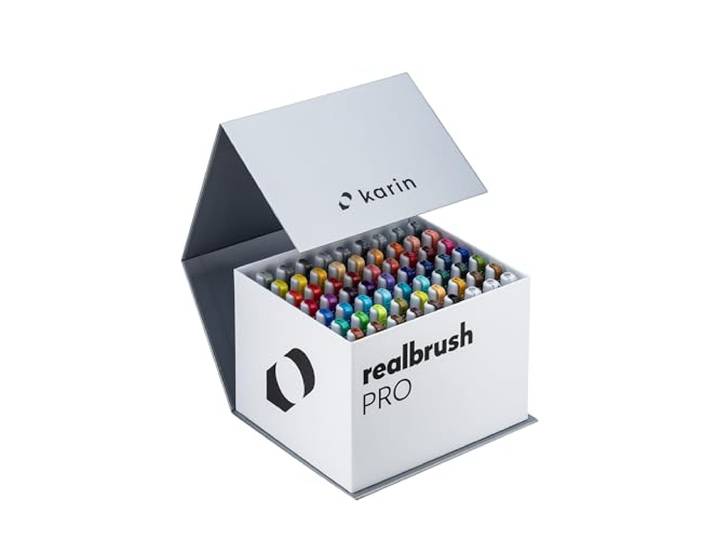 KARIN Realbrush PRO Mega Box - 60 Farben + 3 Blender in einer exklusiven Verpackung für den einfachen Gebrauch.