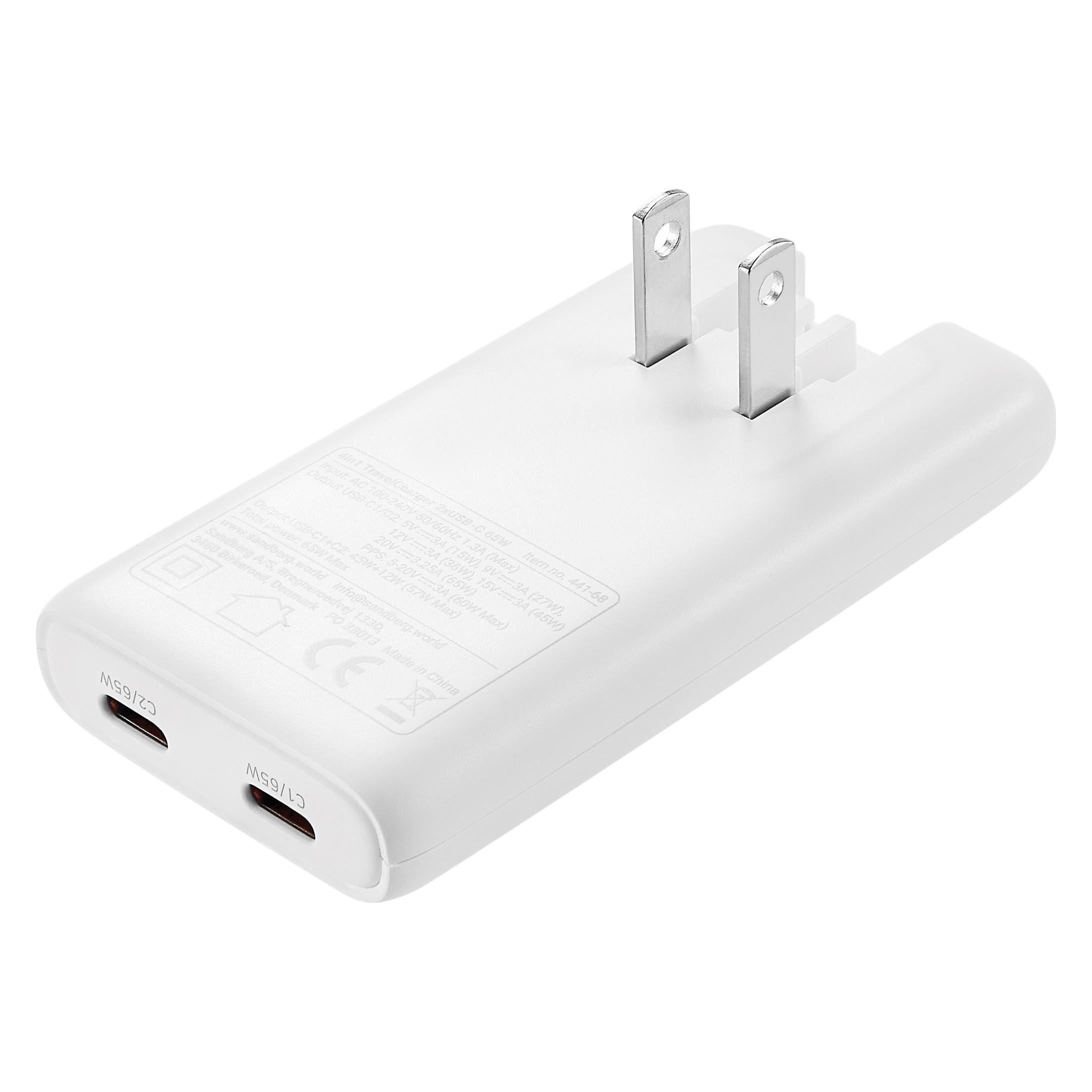 Sandberg 4in1 TravelCharger 2xUSB-C 65W (65 W, 2 Ports) (441-68)