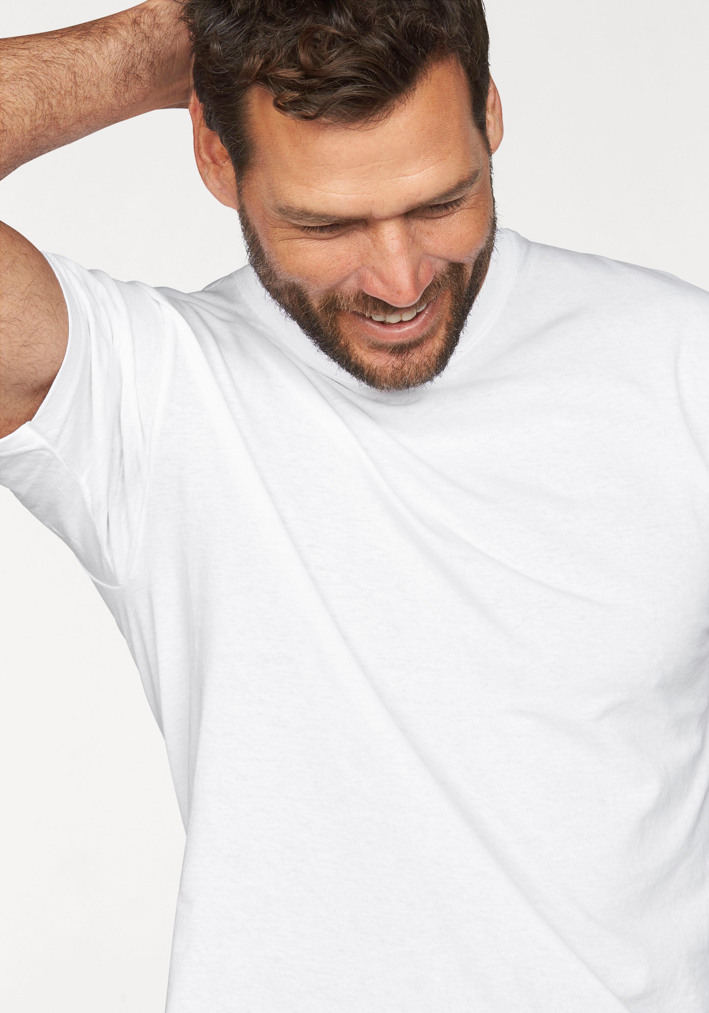 T-Shirt FRUIT OF THE LOOM "sechs Stück in unterschiedlicher Farbkomination", Herren, Gr. 3XL (64/66), weiß, Single Jersey, Obermaterial: 100% Baumwolle, unifarben, Basic, schmal normal, Rundhals, Shirts T-Shirt, mit Rundhalsausschnitt, Topseller