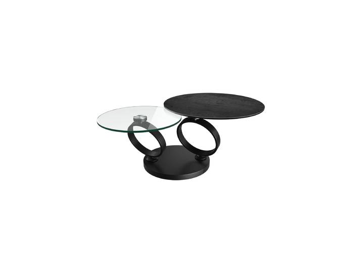 Ausziehbarer, flexibler Design Couchtisch „Eolia Black“ Keramik Titan Akante Design